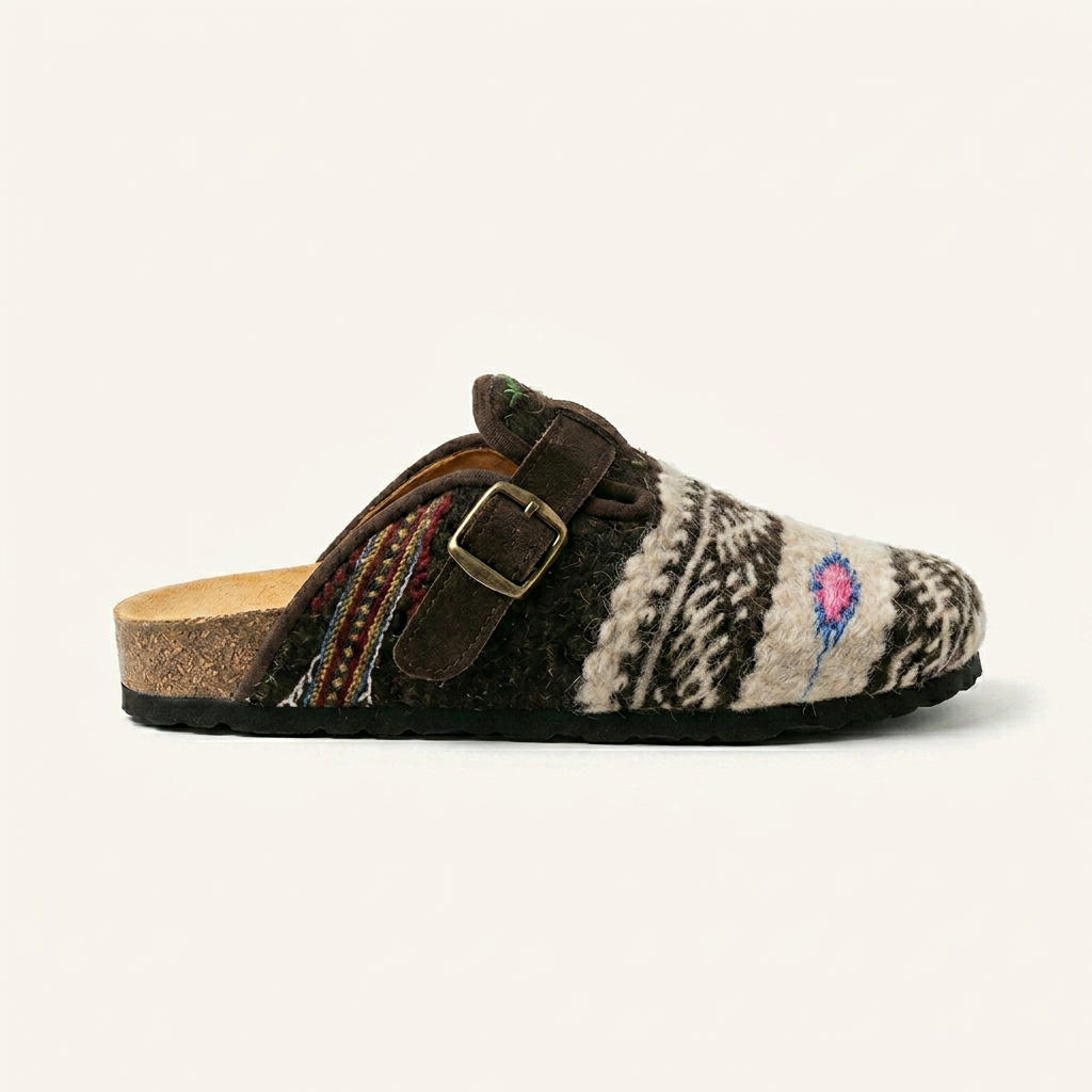 Desert Wool Kilim Clog — Cork-Latex Footbed | HUG your FEET (Size: 37)