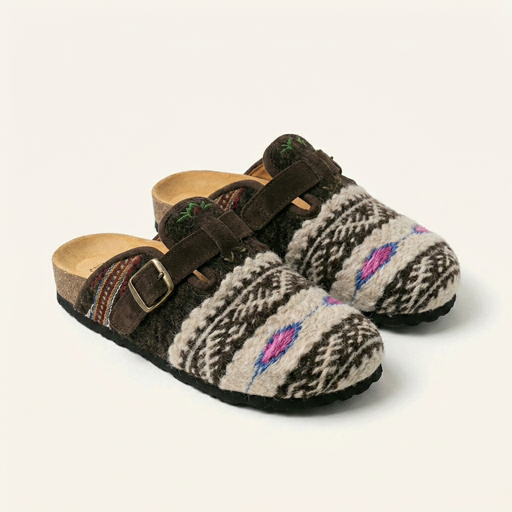 Desert Wool Kilim Clog — Cork-Latex Footbed | HUG your FEET (Size: 37)